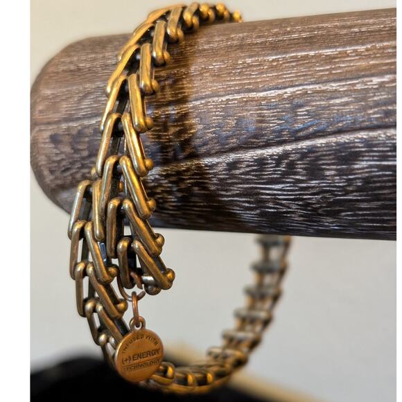 Alex and Ani Vintage 64 Gypsy Wrap Rafaelian Bronzed Gold Tone Wire Bracelet - Picture 3 of 3